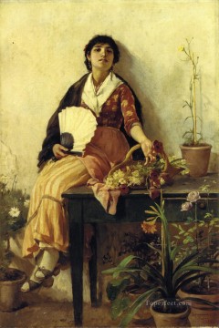 Frank Duveneck Painting - The Florentine Girl portrait Frank Duveneck